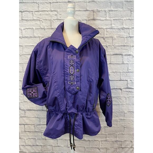 Vintage Kaelin Ski Jacket Purple Snuggler Anorak Embroidered Sz 10 **FLAW - Picture 1 of 12